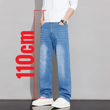 190cm Tall Men's Casual Jeans Extra Long Length Denim Pants Male 115cm 110 Inseam 34 36 190 195 Cm 115 Classic Business Straight
