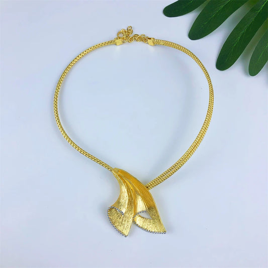 Italia Set di gioielli placcati in oro 18 carati per le donne Design bicolore Bracciale aperto Orecchini Collana Anello 4 pezzi Set di gioielli Festa di nozze