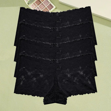 4Pcs/Set Women's Lace Panties Sexy Perspective Underwear Female Hollow Out Comfortable Underpants Low-Waist Breathable Lingerie
