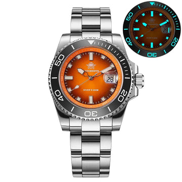 ADDIESDIVE Top Brand NEW Diver Watch For Men Waterproof Luminous Quartz Wristwatch Green/Red/Orange Dial Stainless Steel Watches