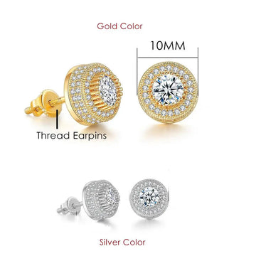 Rock Hip Hop ghiacciato orecchino a perno per uomo uomo Set completo zircone oro Piercing accessori per l'orecchio Punk Hippie Trend gioielli Dropship platinumshop