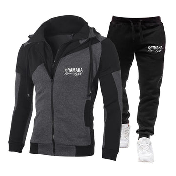 Yamaha logo printed hoodie, motorcycle jacket, sportswear pullover, fashionable bicycle jacket, men's custom zipper set PlatiNum