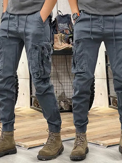2025 New Men's Cargo Pants Tactical Military Work Pants Outdoor Jogger Casual Trousers Straight Leg Spring Autumn Utility Pants