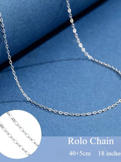 925 Sterling Silver 1.1mm Thin Rolo Chain, Water Wave Chain, Necklaces for Women Fashion Jewelry DIY