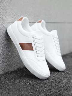 Men's Fashionable Casual Sports Sneakers - Round-Toe Lace-Up Design, Offering a Comfortable Experience Suitable for All Seasons