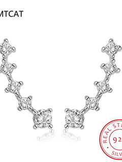 Real D Color Moissanite Diamond Earrings 925 Sterling Silver Sparkling Smile Stud Earrings for Women Jewelry Gift Oorbellen