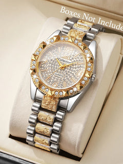 Orologi da donna con diamanti di lusso Orologio da polso al quarzo da donna con quadrante arabo alla moda Reloj Mujer Orologio da ragazza regalo (senza scatola)
