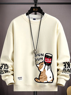 Cartoon Cute Cat Funny Print Graphic T-shirt Women Oversized Loose Design Lovers Casual Long Sleeve T-shirt S-5XL Men Clothing