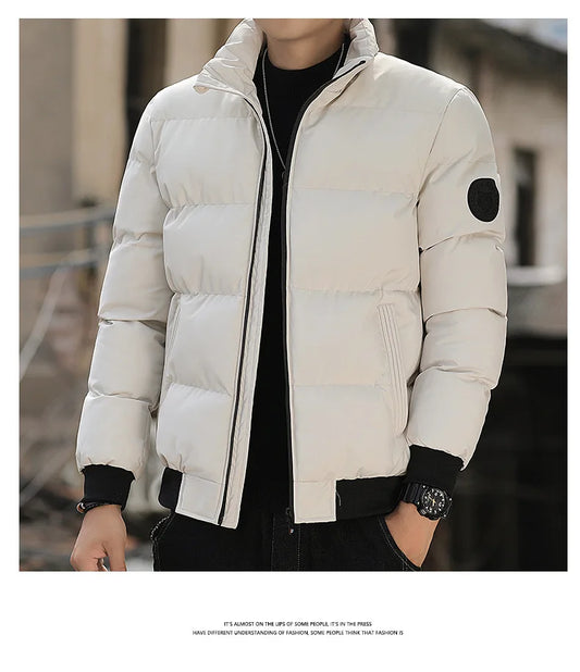 Kawasaki New Style Thick Coat, Cotton Filled Warm Jacket, Winter Casual Sport Coat, Stand Collar Windproof Jacket