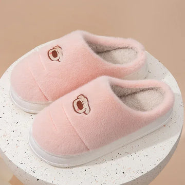 Women Men Cute Dog Plush Slippers Winter Warm Non Slip Sole Animal Indoor Bedroom Couple Home Casual Puppy Fuzzy Slides Footwear