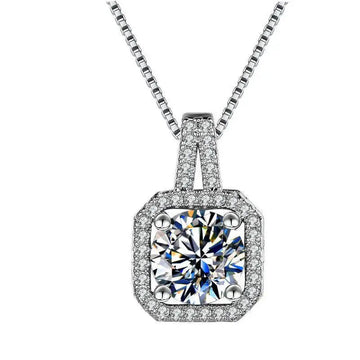 925 Sterling Silver Necklace For Women Round Pendent Sparkling Pave CZ Necklace Fashion Anniversary Birthday Jewelry Gifts N325 PlatiNum