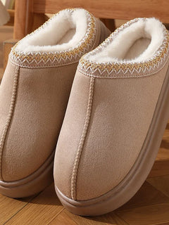 Fashion Fluffy Platform Slippers for Women 2025 Winter Plush Warm Cotton Shoes Woman Comfort Non Slip Unisex Home Slippers New