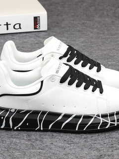 Brand men's shoes, fashionable and versatile couple's sneakers, breathable sports and leisure thick-soled women's white shoes
