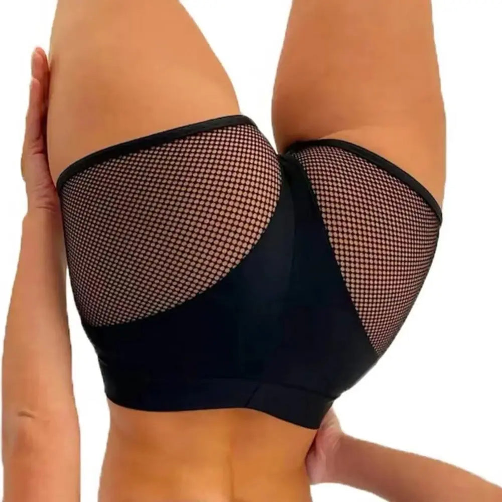 2025 Sexy Booty Yoga Shorts for Women High Waist Workout Gym Shorts Mesh Tulle Spliced Mini Hot Pants for Pole Dance Gym Yoga