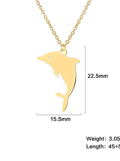 Amaxer Stainless Steel Necklace For Women Man Jumping Dolphin Choker Pendant Necklace Engagement Jewelry