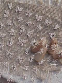 Wild Daisy Crystal Diamond Nail Sticker 5D Adhesive Flower Trendy Nail Art Stickers DIY Nail Art Decorations 3D Manicure Decals