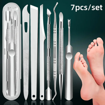 7Pcs Stainless Steel Pedicure Kit Ingrown Toenail Tools Nail Care Set for Dead Skin Remover Foot Care 2026