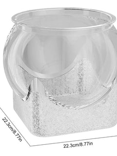 Ciotola per pesci rotonda ultra trasparente Serbatoio per pesci da tavolo rimovibile in plastica Vista a 360 gradi Desktop Piccolo acquario Ornamento da tavolo