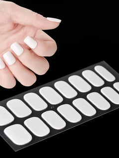 1Sheet Cured Gel Nail Strips Sticker Long-Lasting Nail Polish Strips Wraps Full Cover Gel Nail Art Stickers UV/LED Lamp Required