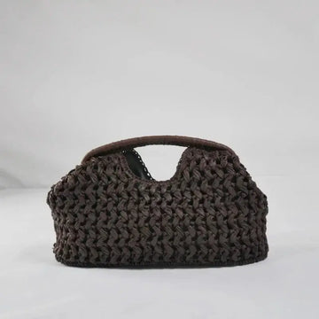 Fashion Straw Clip Shell Clutch Bag for Women Designer Paper Woven Handbags Casual vintage Handmade Summer Beach Bag 2025 PlatiNum