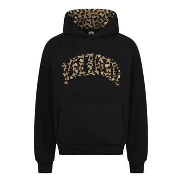High street fashion leopard print letter embroidered men sportswear suit Y2K American casual retro hoodie trend loose clothing PlatiNum
