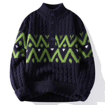 Mens Knit Sweater Autumn Winter Pullover Korean Soft Heavyweight Knit Polo Sweaters Minimalist Long Sleeve Casual Top