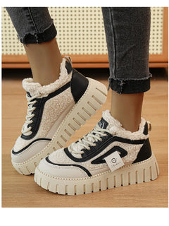 Women's Winter Short Boots 2026 New Style Warmth Sports Cotton Shoes Thickened Fleece Lined High-Top Snow Boots