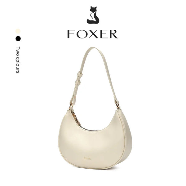 FOXER Lady's Shoulder Bag PU Leather Underarm Bag 2025 Autumn Winter Fashion Hobo Bag Commute Daily Use Gift for Lover