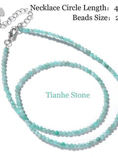 Mini Stone Beaded Necklace 2mm Faceted Natural Agat Quartzs Necklaces Female Fashion Party Choker for Women Girls Jewelry Gift