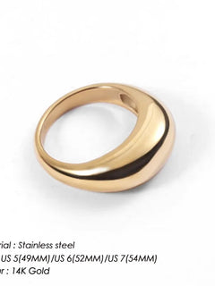 e-Manco Fashion Simple Edelstahlringe für Frauen Arc Ringe Schmuck Geometrischer Ring Größe 5 6 7 8