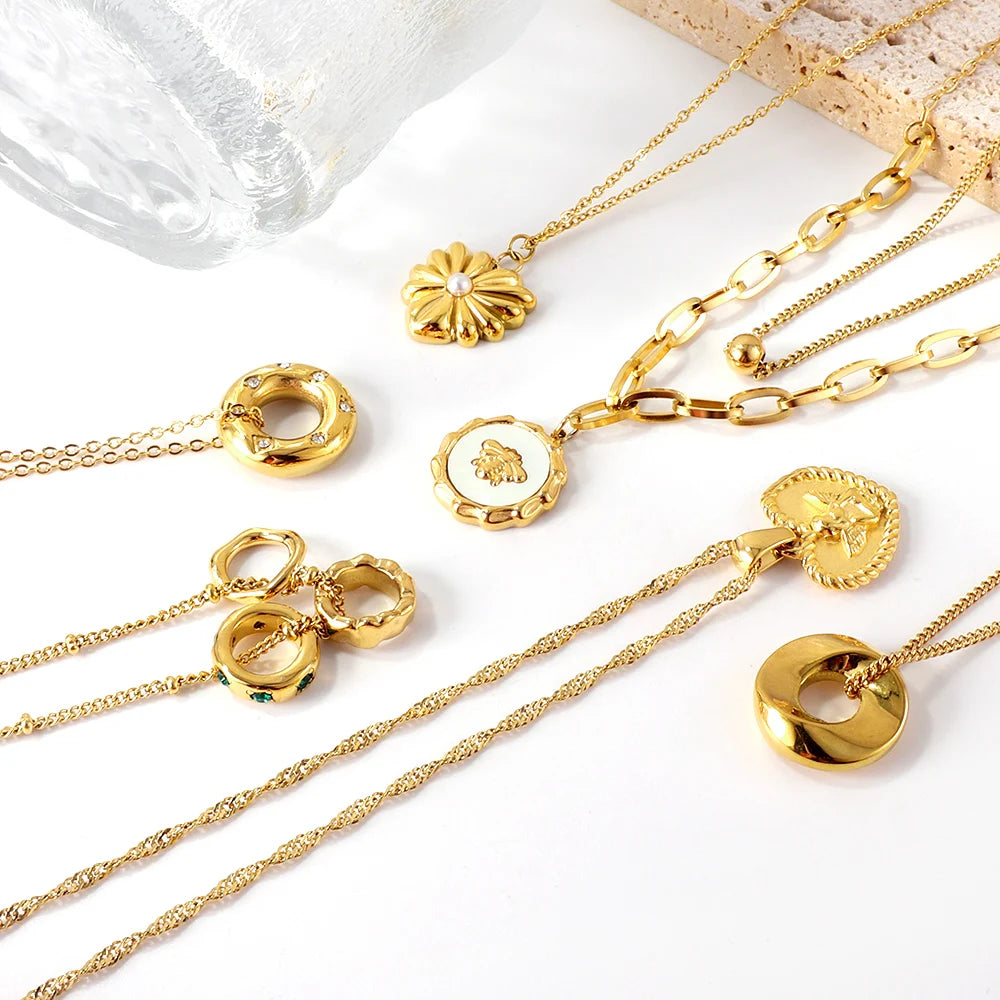 LUXUKISSKIDS Hamam Chunky collana Luxury Trendy Eyes ciondolo ciondoli a mano di sales collari con strass a cuore estetica y2k Choker