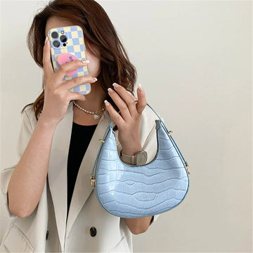 Fashion Stone Pattern Shoulder Bag Women'S Small Handle Underarm Bag Clutch Luxury Women'S Handbag Tote Bag Mini Dumpling Bag PlatiNum