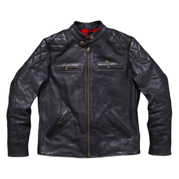 Genuine Leather Jacket Men Black Biker Coat Warm Windproof Snap Collar Zip Pockets Vintage Motorcycle Jacket Autumn Winter