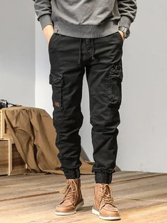 CAAYU Joggers Cargo Pants Men Casual Y2k MultiPocket Male Trousers Sweatpants Streetwear Techwear Tactical Track Black Pants Men
