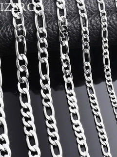 Wholesale 925 Sterling Silver Necklace 2-12mm Width 40-75cm Long Chain Lobster Clasp Men and Women Engagement Jewelry