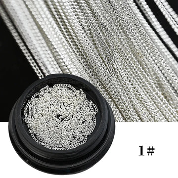 100CM Metal Chain Nail Art Rhinestone Gold/Silver Alloy Studs Nail Art Decorations Chains DIY Design Manicure Jewelry Accessory 2028