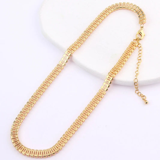 Collana da tennis in cristallo nero CZ per donna Gioielli da damigella d'onore hippie placcati in oro 18 carati con zirconi cubici ghiacciati di lusso