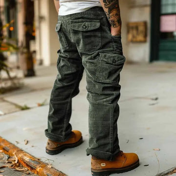 2025 Spring Summer Stylish Straight Cargo Pants Men Casual Texture Corduroy Trousers For Men Daily Leisure Loose Pant Streetwear