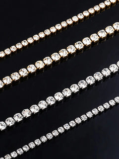 Hot Sale New Style Stainless Steel Charm Shine Zircon Crystal Necklace Link Chain For Women Girls Fashion Jewelry