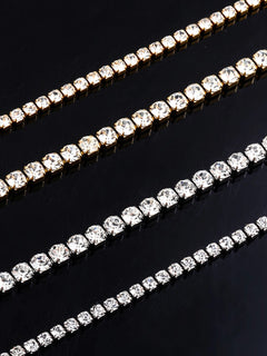 Hot Sale New Style Stainless Steel Charm Shine Zircon Crystal Necklace Link Chain For Women Girls Fashion Jewelry