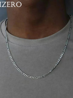 ALIZERO 40-75cm 925 Silver 4mm Figaro Chain Necklace for Women Men Long Necklace Hip Hop Jewelry Gift