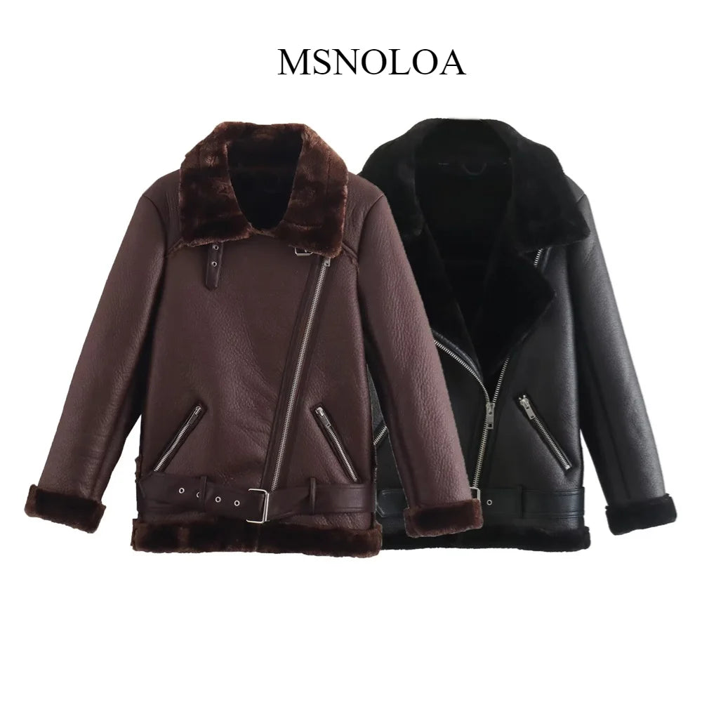 2024 Autumn New Product Women's Fashion Casual Polo Collar Long sleeved Zipper Decoration Double sided Jacket Coat