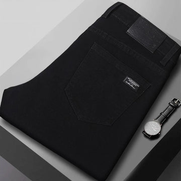 Men's New Stretch Straight Jeans Business Versatile Trendy Youth Casual Regular Long Pants for Spring Autumn Male Denim Trousers
