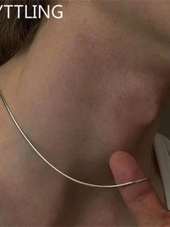 wholesale 1/2mm 925 sterling silver Women Jewelry Snake Chain Necklace For Men Simple Basic Chain Hip Hop Fashion Accessories