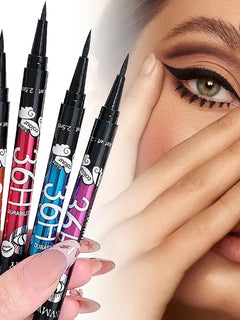 0.01mm Ultra Fine Liquid Eyeliner Pen Waterproof SmudgeProof Fast Drying Eyeliner Cotton Tip Long Lasting Black Eye Liner Makeup