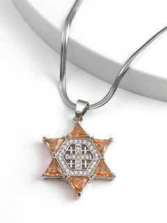 Gerusalemme crociato croce Magen stella di David collana per donna uomo zircone in acciaio inox Hexagram collane gioielli NTPS05