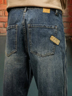 New Men's Loose Jeans Fashionable Outdoor Casual Harem Pants Retro Blue Baggy Street Hip-hop Work Pants