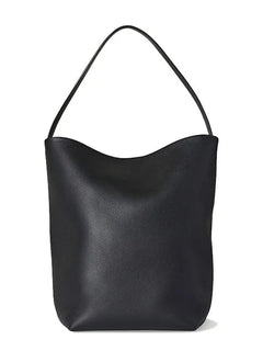 Grande borsa a secchiello morbida in pelle martellata, con tracolla lunga e sottile, borsa tote spaziosa per lavoro e shopping quotidiano