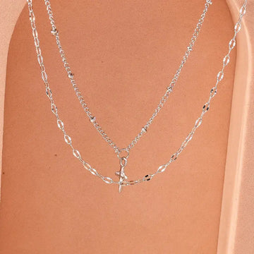 Y2K Crystal Butterfly Heart Necklace Fashion Kpop Shiny Clavicle Chain Necklaces for Women Girls New Trend Party Gifts Jewelry PlatiNum