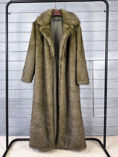 ZADORIN 130cm Long Luxury Lapel Faux Fur Coat Woman Y2K Clothes Thick Warm Fluffy Jacket Women Winter Faux Fur Coats Outerwears